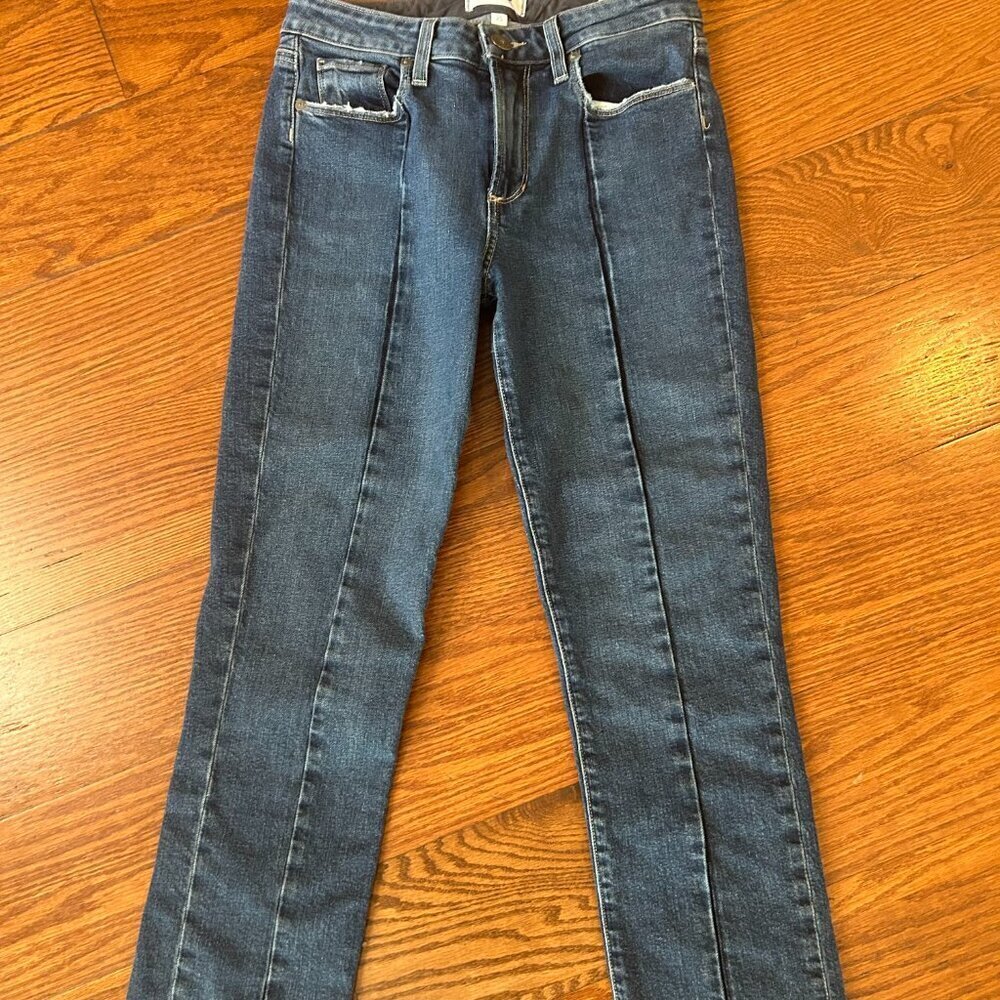Paige Denim Jeans Julia Model Front Seam size 25 Skinny Jeans Raw Hem Pristine - Picture 6 of 14
